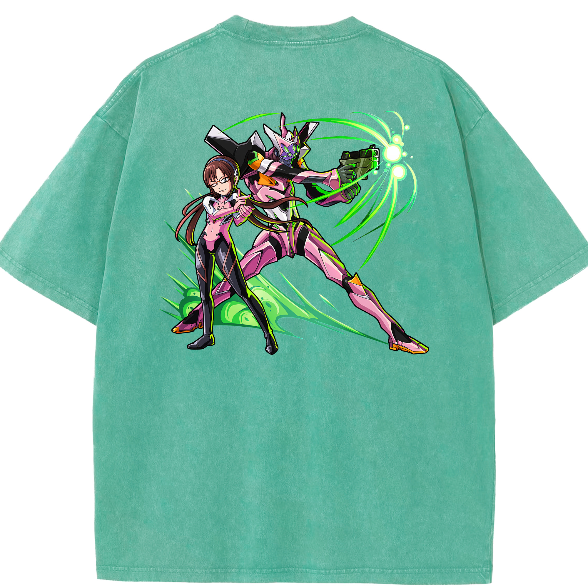 （画像用） EVA 新世紀エヴァンゲリオン 綿100% ヴィンテージ風 半袖Tシャツ（背面プリント）